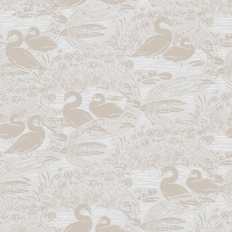media image for sample laura ashley swans dove grey wallpaper by graham and brown 1 248