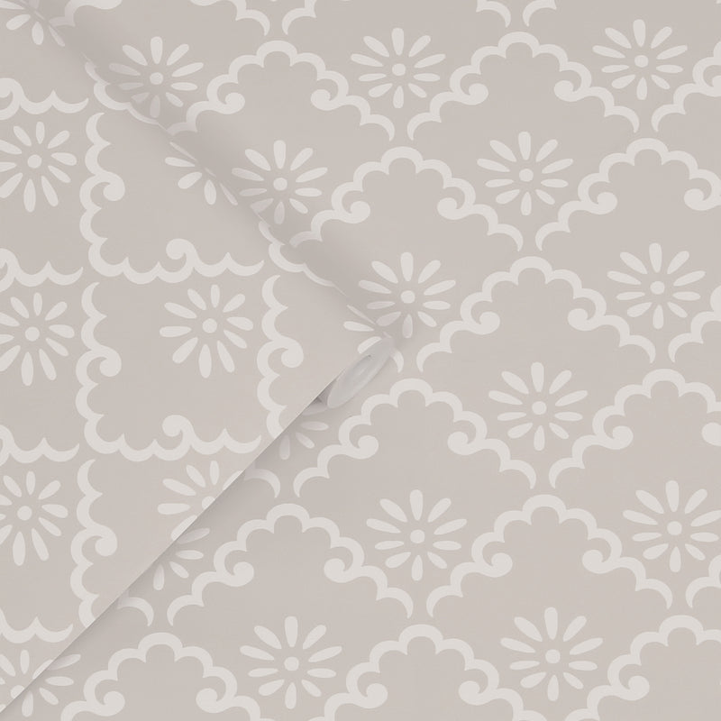 media image for Laura Ashley Coralie Dove Grey Wallpaper by Graham & Brown 239