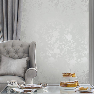 product image for Laura Ashley Westbourne Silver Wallpaper by Graham & Brown 68