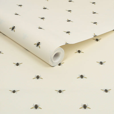 product image for Joules Botanical Bee Crème Wallpaper by Graham & Brown 59