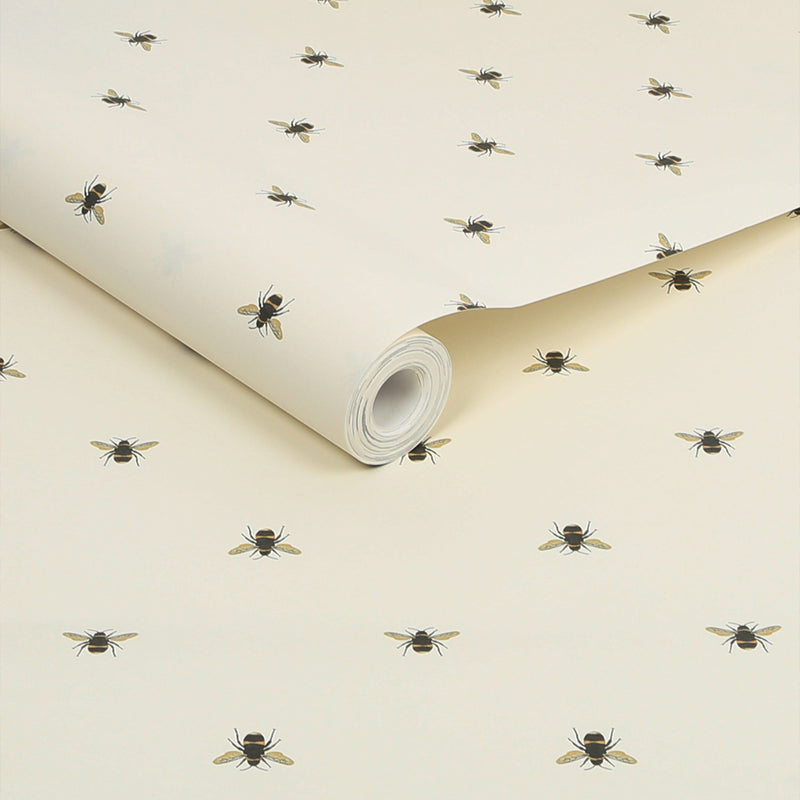 media image for Joules Botanical Bee Crème Wallpaper by Graham & Brown 28