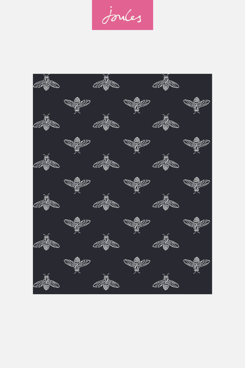 media image for Joules Block Print Bee French Navy Wallpaper by Graham & Brown 274