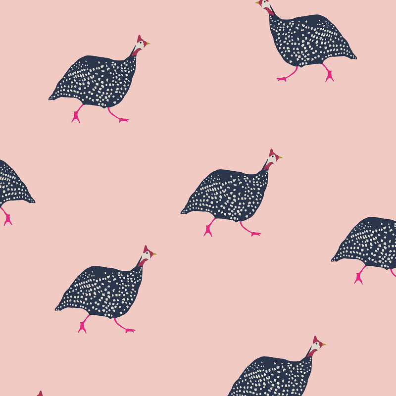 media image for Joules Guinea Fowl Blush Pink Wallpaper by Graham & Brown 275