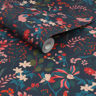 product image for Joules Fields Edge Floral French Navy Wallpaper by Graham & Brown 71