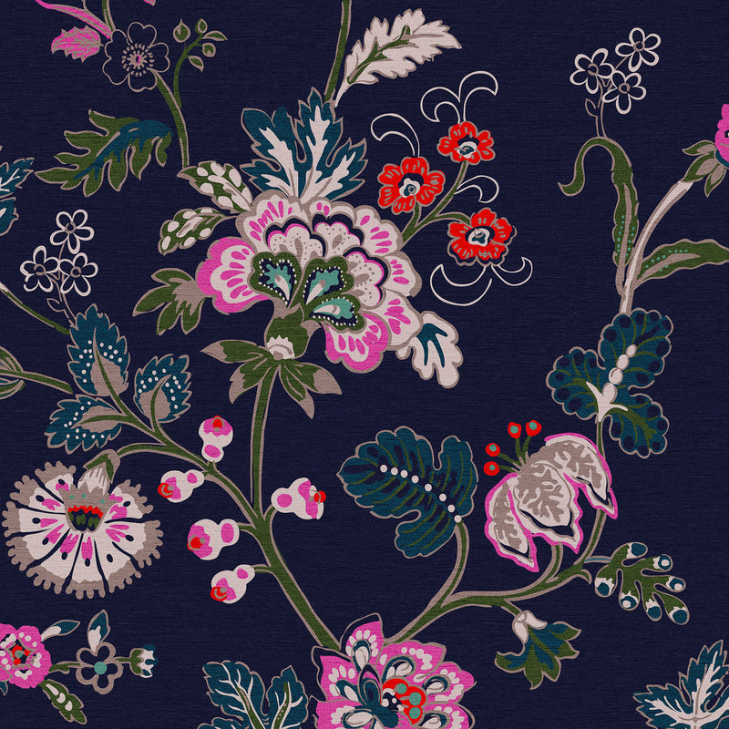 media image for Joules Vine Cottage Floral Royal Navy Wallpaper by Graham & Brown 244