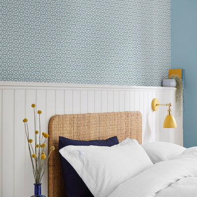 product image for Joules Honeycomb Bee Haze Blue Wallpaper by Graham & Brown 1