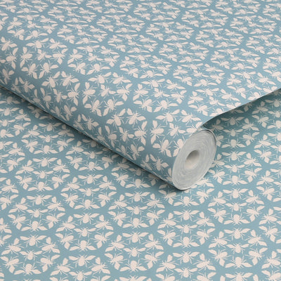 product image for Joules Honeycomb Bee Haze Blue Wallpaper by Graham & Brown 36