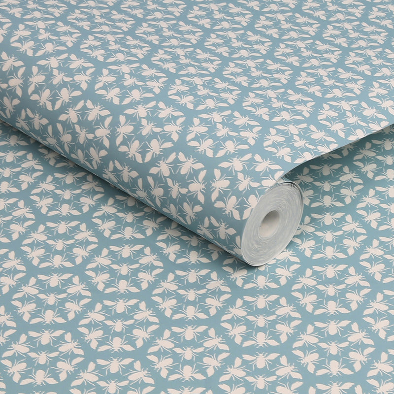 media image for Joules Honeycomb Bee Haze Blue Wallpaper by Graham & Brown 230