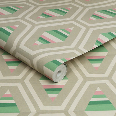 product image for Joules Hallaton Kilim Garden Greens Wallpaper by Graham & Brown 52