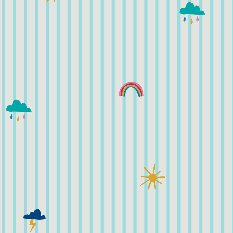 media image for Joules Whatever the Weather Icons Haze Blue Wallpaper by Graham & Brown 285