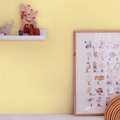 product image for Joules Country Critters Ticking Stripe Lemon Wallpaper by Graham & Brown 70