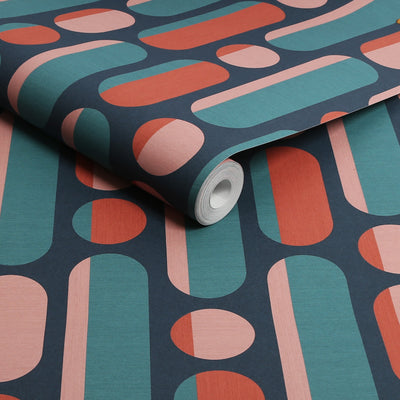 product image for Envy Morse Coral/Navy Wallpaper by Graham & Brown 62