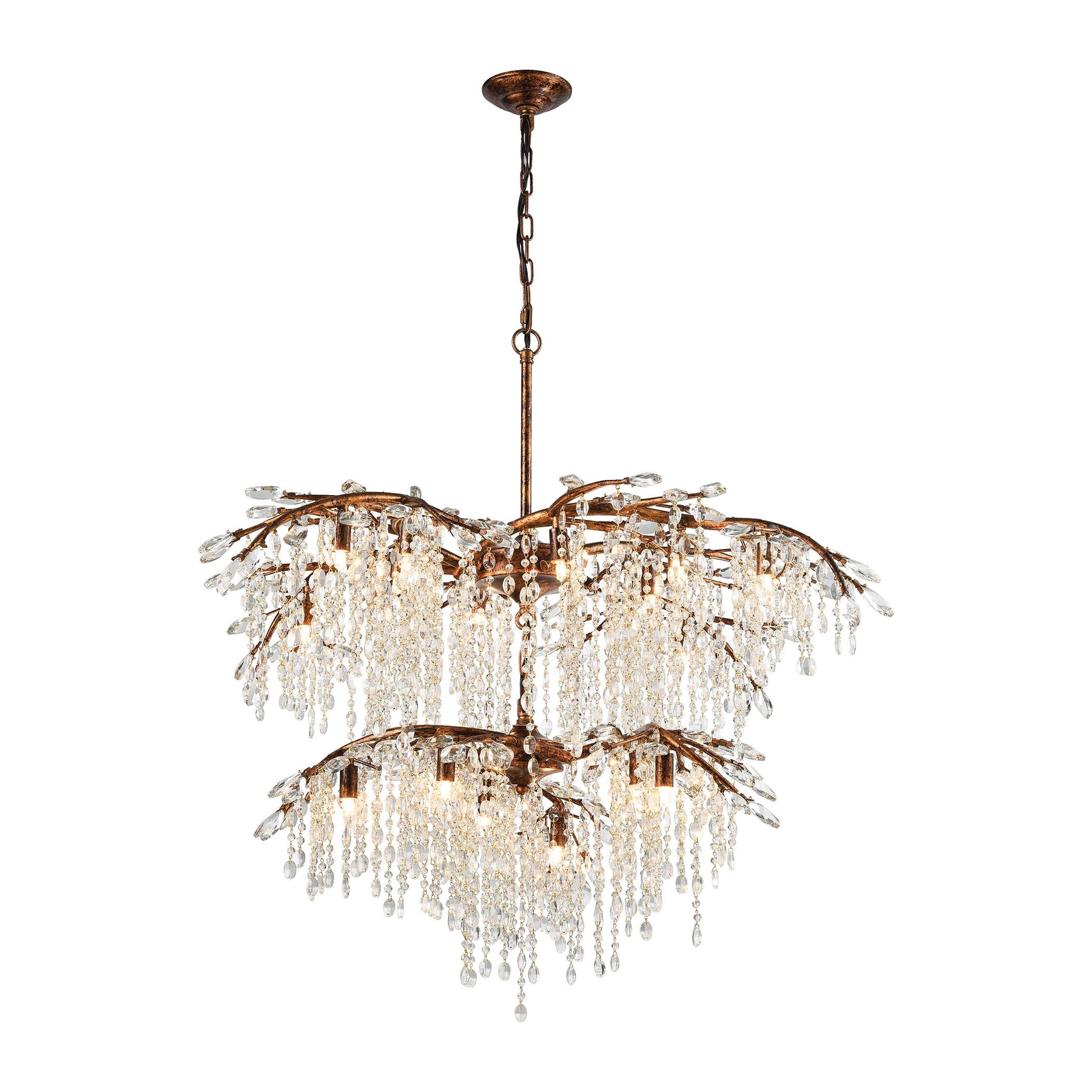 Shop Elia 18-Light Chandelier in Spanish Bronze with Clear Crystal ...