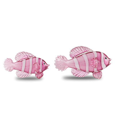 product image for Rialto Magenta Glass Fish Set of 2 2 25