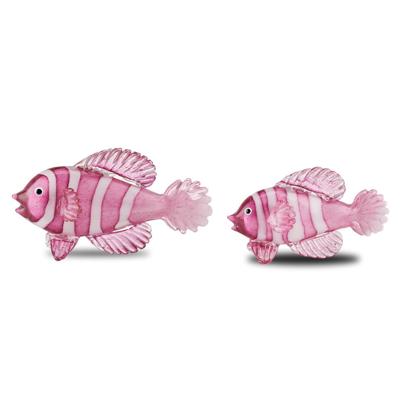 media image for Rialto Magenta Glass Fish Set of 2 1 235