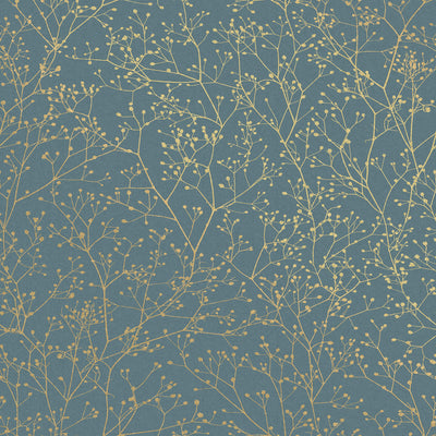 product image for Clarissa Hulse Gypsophila Airforce Blue and Soft Gold Wallpaper 0