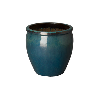 product image of round planter w teal glaze 1 524