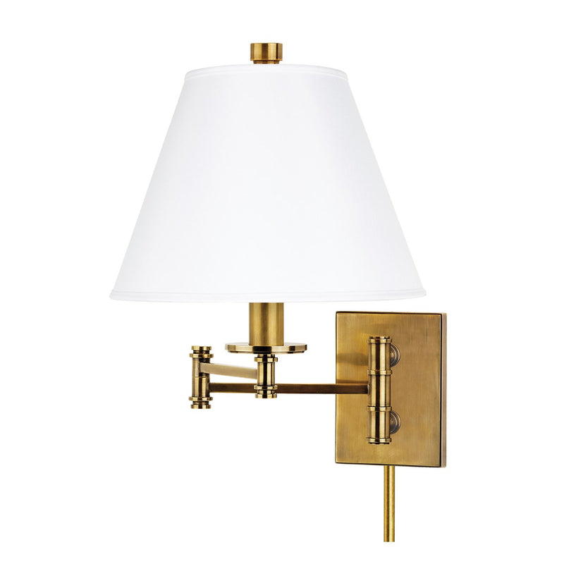media image for claremont 1 light wall sconce plug white shade 7721 design by hudson valley lighting 2 257