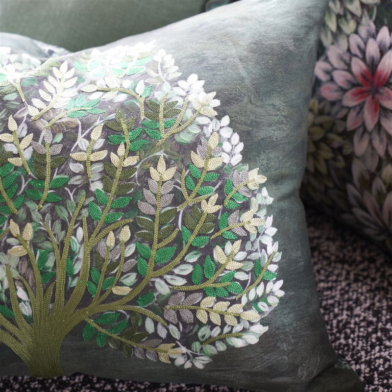 media image for Bandipur Azure/Emerald Linen Decorative Pillow By Designers Guild 294