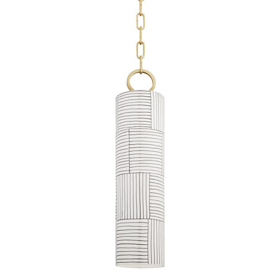 product image for Brookville Aged Brass & Stripe Pendant 90