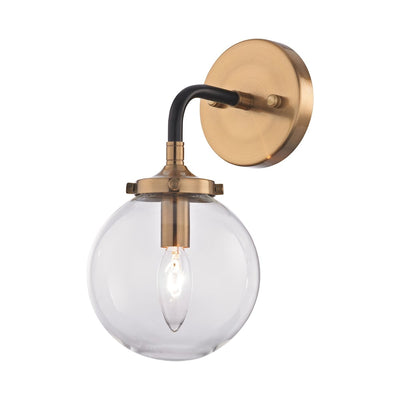 product image of Boudreaux 1-Light Wall Lamp in Antique Gold and Matte Black with Sphere-shaped Glass by BD Fine Lighting 520