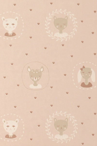 product image of Hearts Dusty Warm Pink Wallpaper by Majvillan 519