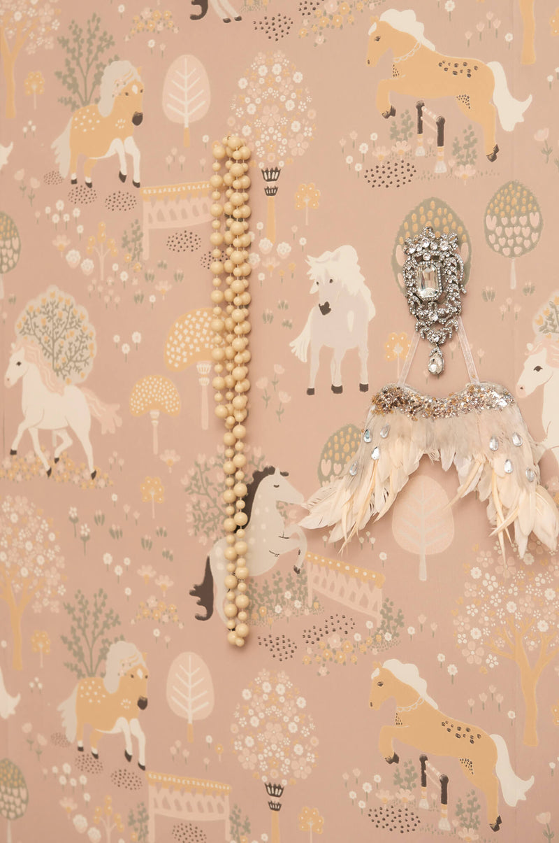 media image for My Sweet Pony Wallpaper in Dreamy Pink 254