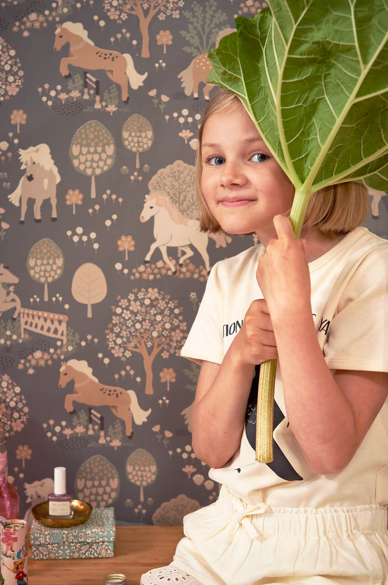 media image for My Sweet Pony Wallpaper in Midnight Blue 294