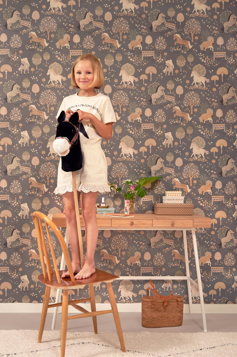 media image for My Sweet Pony Wallpaper in Midnight Blue 256