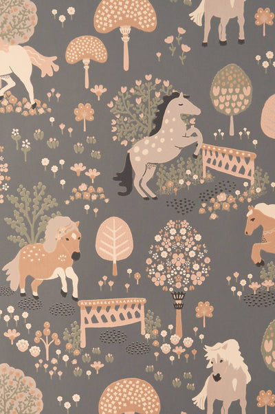 product image for My Sweet Pony Wallpaper in Midnight Blue 82