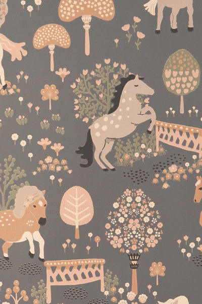 product image for My Sweet Pony Wallpaper in Midnight Blue 85
