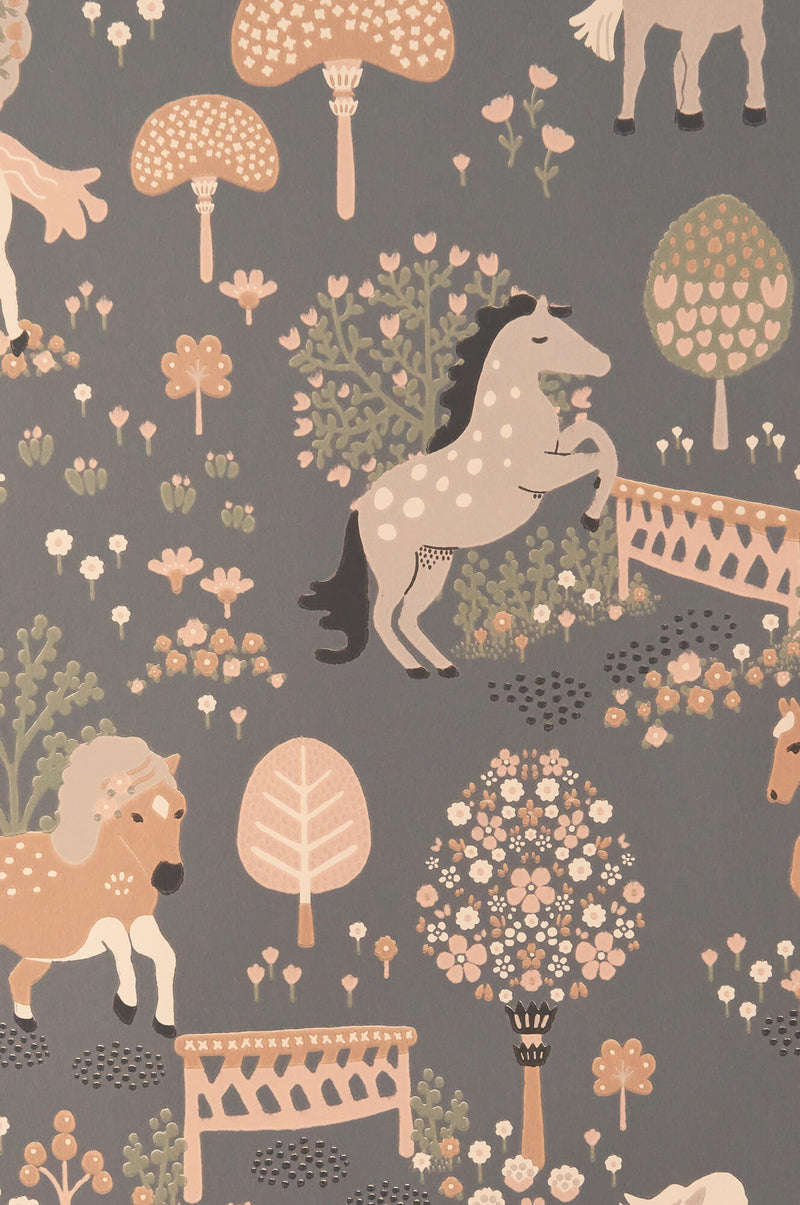 media image for My Sweet Pony Wallpaper in Midnight Blue 224