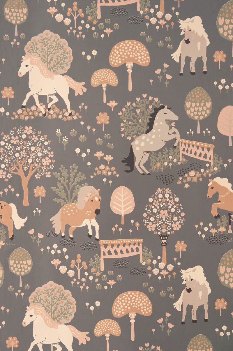 media image for My Sweet Pony Wallpaper in Midnight Blue 227