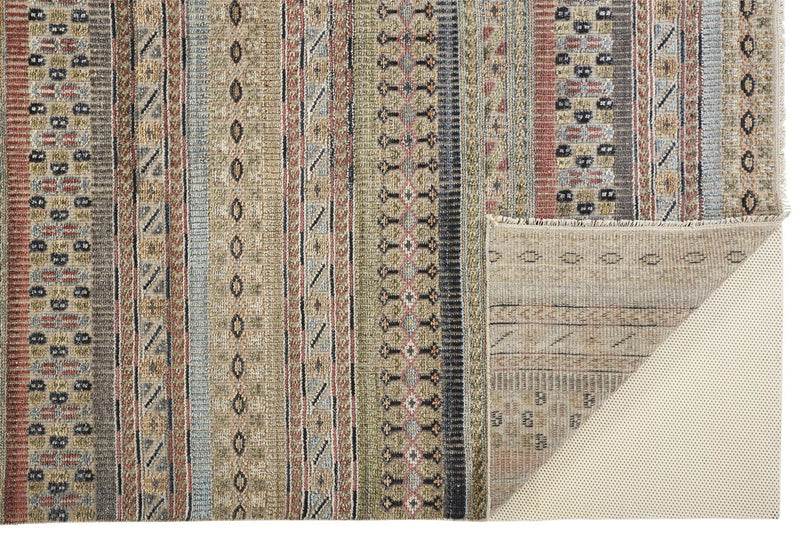 media image for Eckhart Hand Knotted Tan and Blue Rug by BD Fine Fold Image 1 222
