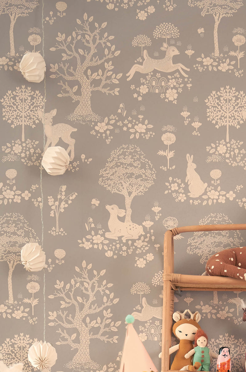 media image for Summer Fields Wallpaper in Dusty Blue 287