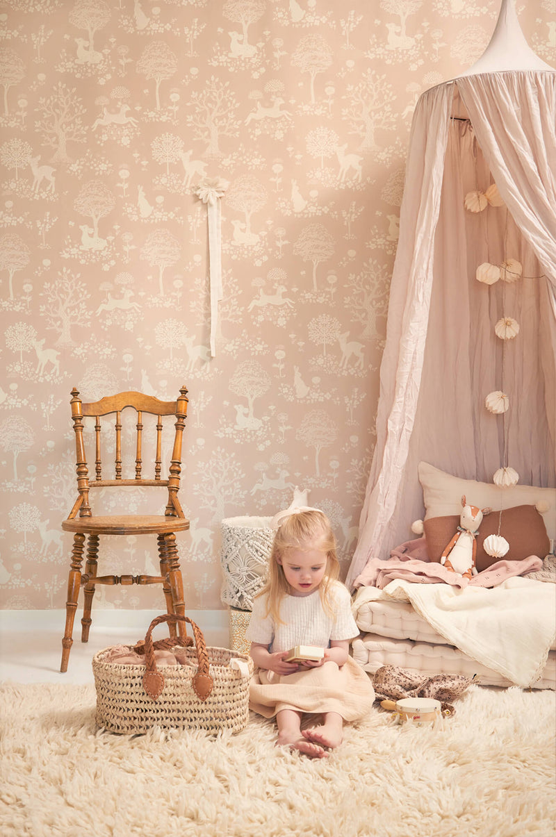 media image for Summer Fields Wallpaper in Powder Pink 261