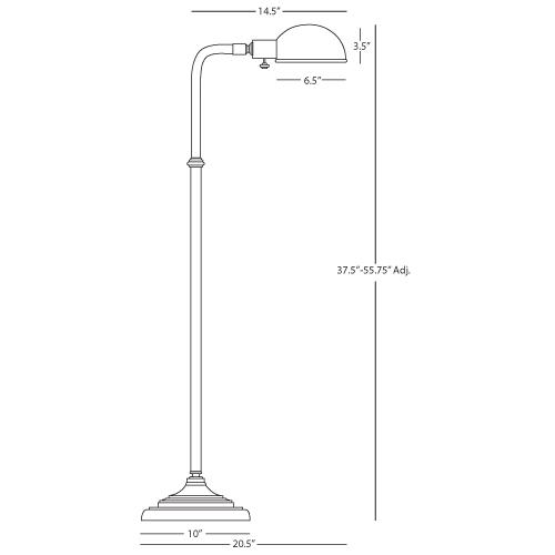 media image for Kinetic Adjustable Pharmacy Task Floor Lamp by Robert Abbey 229