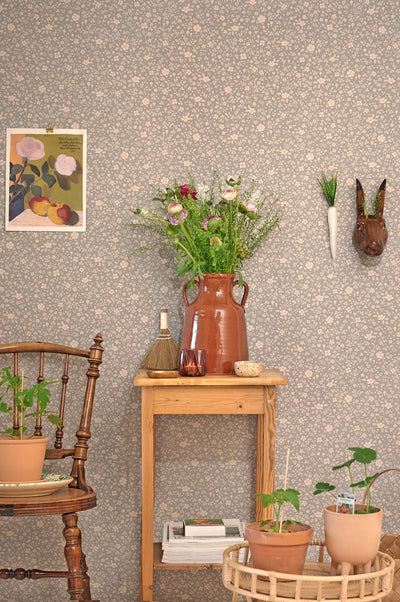 product image for Flora Wallpaper in Dusty Blue 24