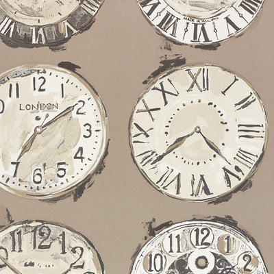 product image of Clocks Antique Wallpaper in Brown/Cream/Beige 512