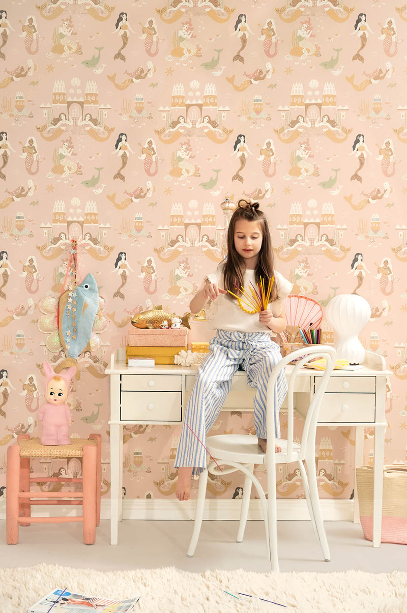 media image for Mermaid Reef Wallpaper in Sweet Pink 281