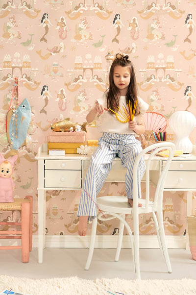 product image for Mermaid Reef Wallpaper in Sweet Pink 33