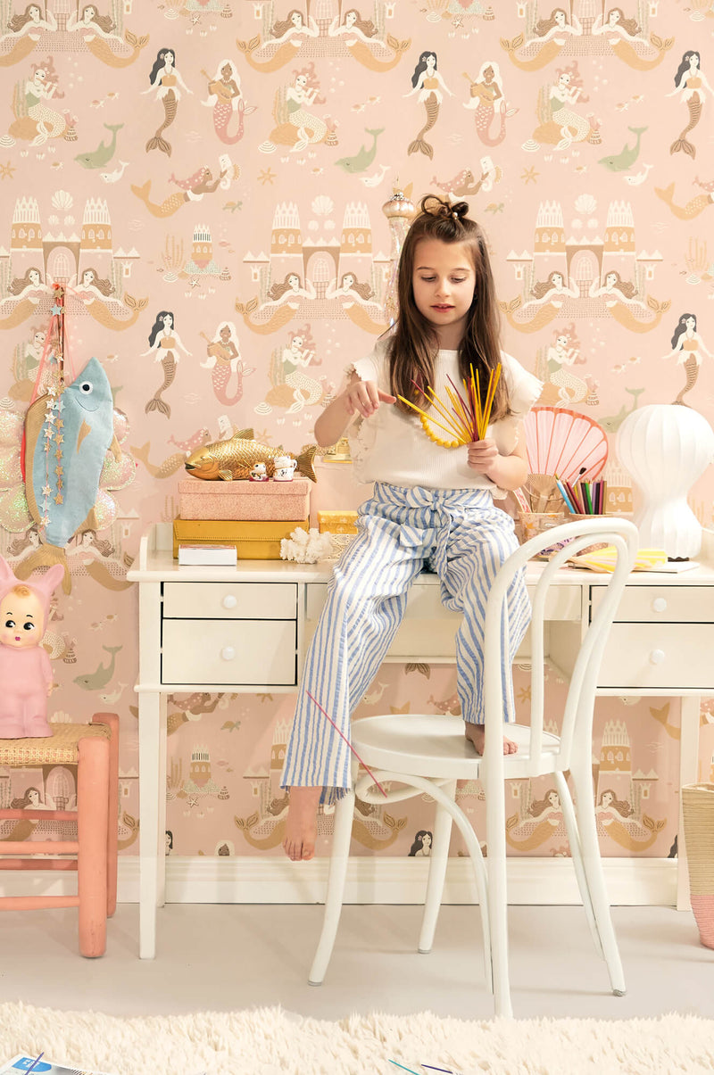 media image for Mermaid Reef Wallpaper in Sweet Pink 243