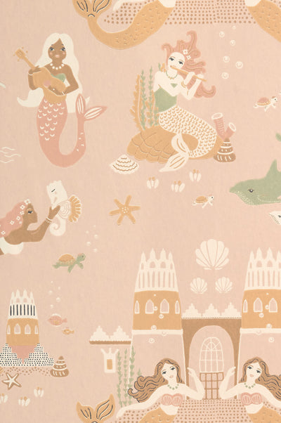 product image for Mermaid Reef Wallpaper in Sweet Pink 39