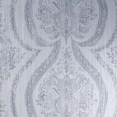 product image of Damask Stria Transitional Wallpaper in Blue 535