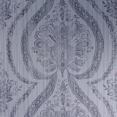 product image of Damask Stria Transitional Wallpaper in Blue 575