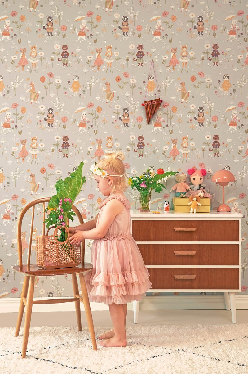 media image for Catwalk Wallpaper in Dusty Blue 28