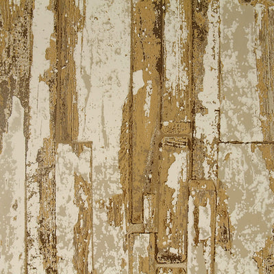 product image of Faux Wood Plank Wallpaper in Cream/Gold/Brown 557