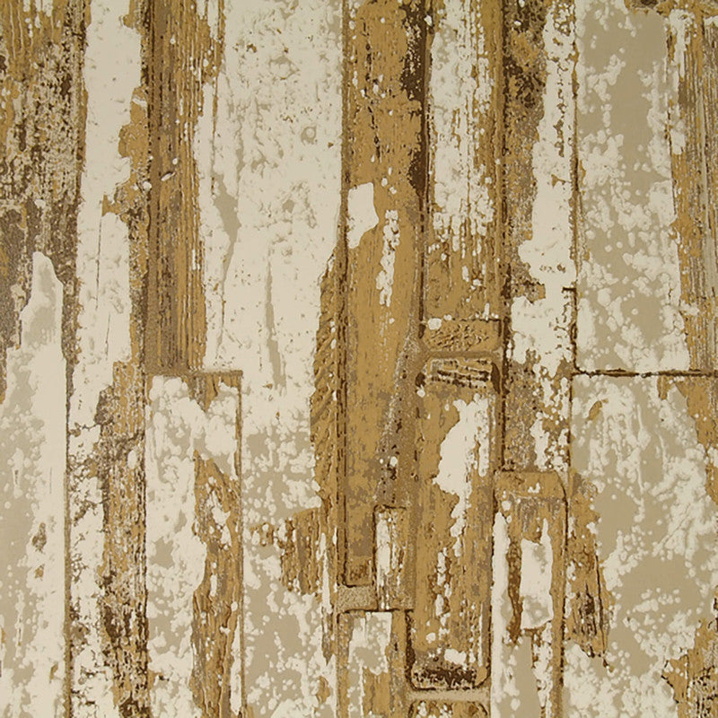 media image for Faux Wood Plank Wallpaper in Cream/Gold/Brown 258