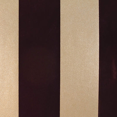 product image for Stripe Wide Flocked Textured Wallpaper in Gold/Eggplant 74