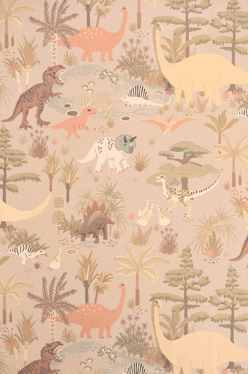 media image for Dinosaur Vibes Wallpaper in Sandy Beige 211